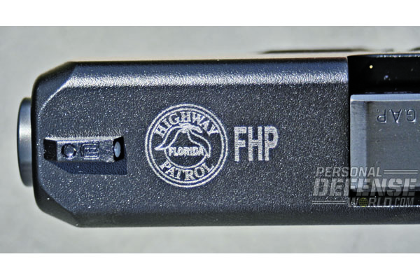 GLOCK 39s for plainclothes and admin personnel have the same logo engraved as on G37 Gen4s issued to road troopers.