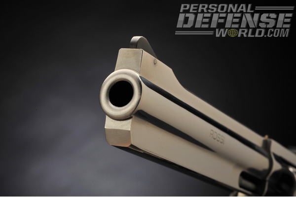 At the muzzle, the underlug has been relieved to the rear for easy holster use, and there is a solid top rib.