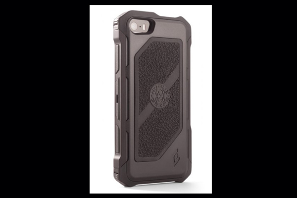 HEC iPhone 5 Rogue Black-Ops | Belt Holster | Black TPU Cover Gun Metal Grey Aluminum-Rails | Black Cobblestone Rubber