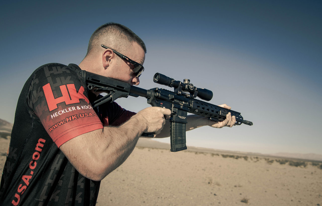 Jason-Koon, captain of the HK Shooting Team, using the new HK 30-Round Polymer Magazine in an HK MR556A1