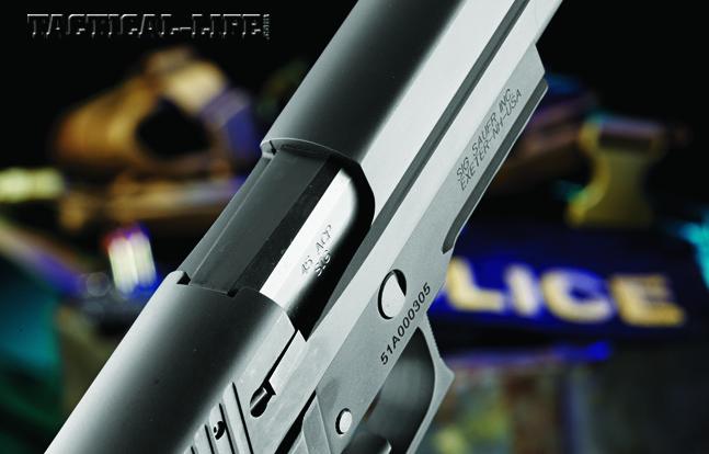 Sig Sauer equips the P227 with a large ejection port and a rugged external extractor powered by a coil spring for optimum reliability.