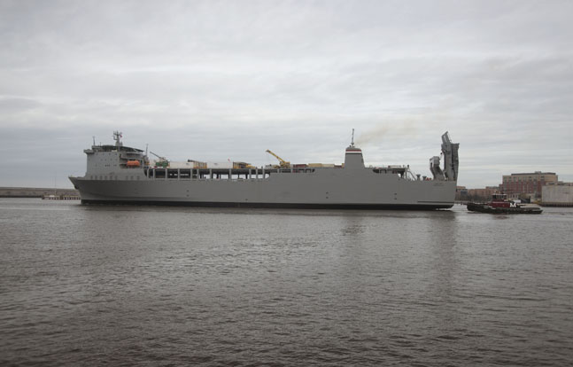 U.S. Military container ship MV Cape Ray will remain indefinitely in Rota, Spain until Syria surrenders the remainder of its chemical weapons stockpile, the Pentagon has announced.