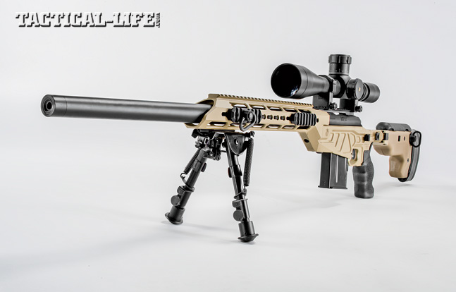 The Accurate-Mag AM40A6 makes modularity a reality. Its 24-inch, suppressor-ready barrel, mission-configurable SporT-Tact chassis and GA-Precision-trued Remington 700 action will help operators tackle any obstacles with ease. Shown with Leupold Mark 4 riflescope.