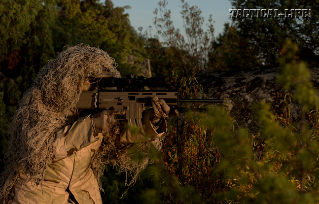 The Anschutz MSR RX22, combined with a U.S. Optics MR-10 1.8-10X scope, proved to be very accurate and significantly extended the .22 LR’s range for truly precise training. The author could consistently hit a half-size IPSC steel silhouette at 300 meters with the RX22, even with standard-velocity match ammo.