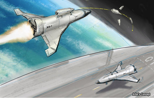 An artist's concept of the XS-1 Space Plane by DARPA