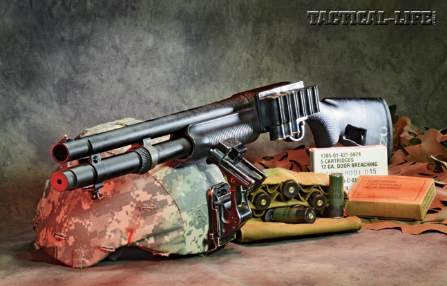 With a few add-ons like a sidesaddle shell holder and a Speed Feed stock, Remington 870s are ready for special operations units.