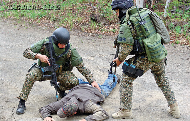 The SERT “Summer School” training scenarios were designed to challenge troopers and their gear in various situations with role-players, including suspect arrests.