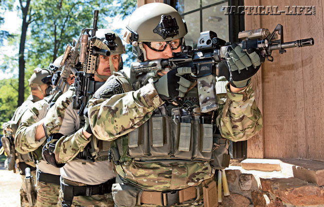 Perfect practice makes perfect performance, so the Bryant PD Emergency Response Team practices dynamic entries as well as specific skills needed to operate in toxic and explosive environments.