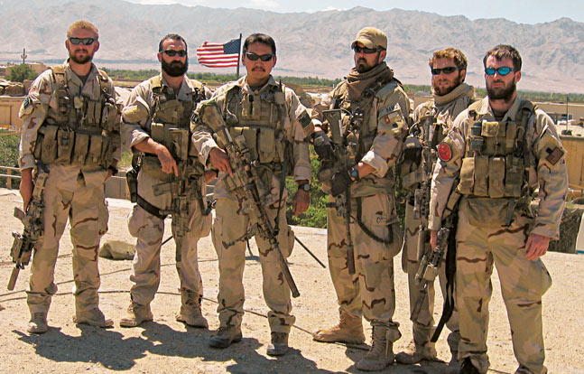 Marcus Luttrell (third from right) stands with some of the SEALs who fought bravely in Operation Red Wings.