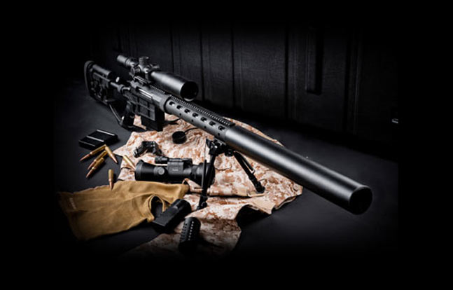 The Caracal CS 50 long-range precision rifle, one of the many guns on display at the 2014 IWA OutdoorClassics expo in Nuremberg, Germany