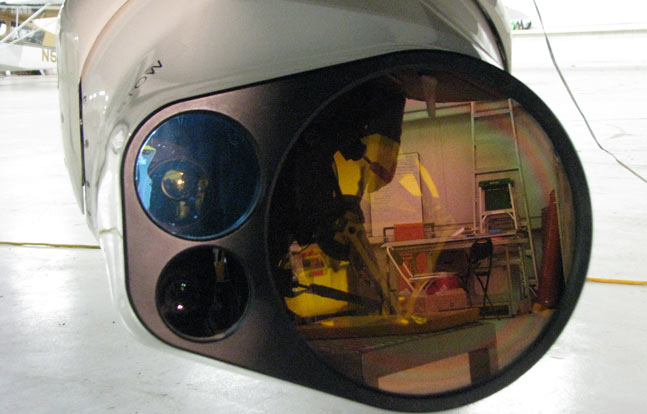 The Exelis longwave infrared hyperspectral sensor and processing system provides real-time information about the composition of gases and solids, which is critical in the detection of improvised explosive devices or leaks emanating from containers and pipeline used in a variety of |industries from oil and gas to chemical manufacturing and nuclear power, among others. (Photo Credit: Exelis)