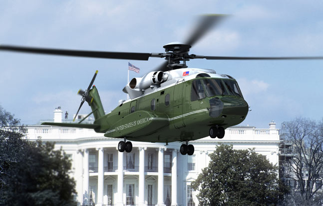 Graphical rendering of the next ‘Marine One’ helicopter, built on the Sikorsky S-92 platform. (Photo credit: Sikorsky)