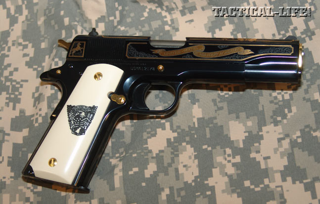 Here is one of the Colt .45 ACP pistols that commemorate each graduating class at West Point.