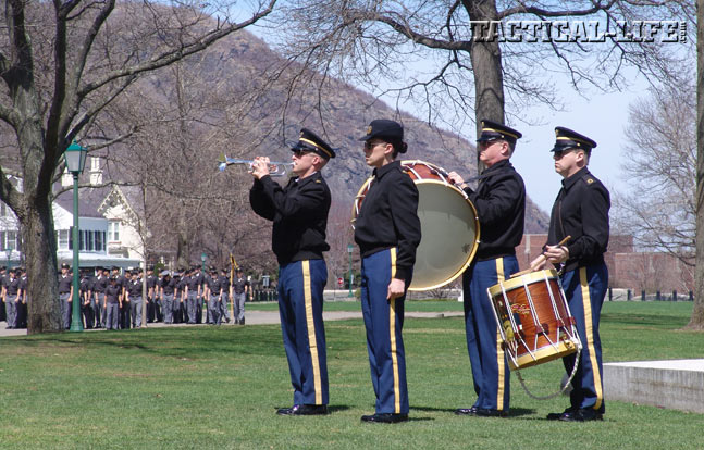 The noon Corps of Cadets formation just before lunch in Washington Hall.