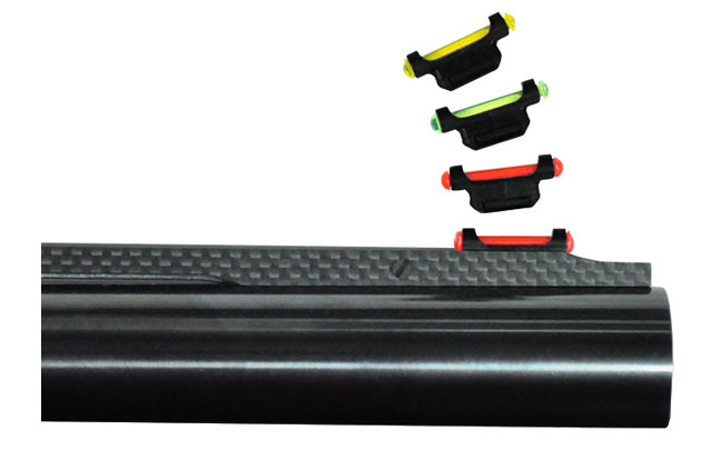 Easy to change high-visibility fiber optic sight system offers the option of three colors (red, green, yellow) and require no tools to switch.