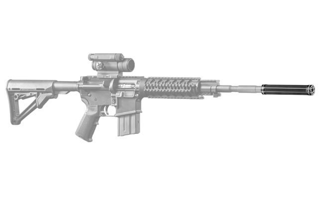 Surefire SF Ryder 22-A Suppressor on a rifle