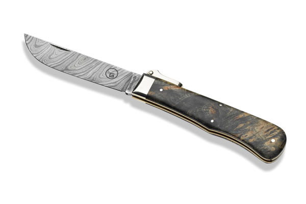 Gaston J. Glock style LP's Meteorite Damascus Pocket Knife