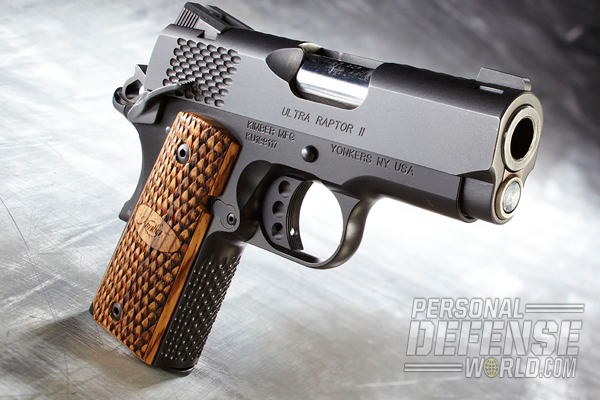 Kimber’s Ultra Raptor II provides shooters an ultra-compact carry powerhouse with talon sharp styling. For those who like an edgy look and capable .45 ACP firepower, the Ultra Raptor II is worth a close look.