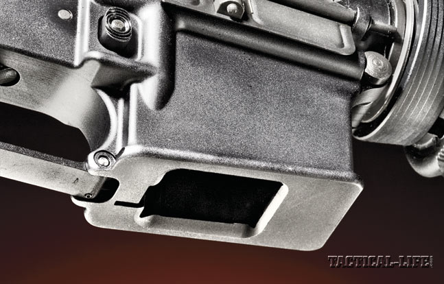 Rock River Arms specifically designed the LAR-9’s magazine well to accept straight, double-stack, 32-round magazines.