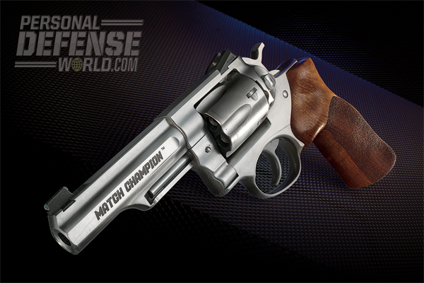 The new Ruger GP100 Match Champion delivers .38 Special/.357 Magnum performance and power in a great handling and highly shootable package. Its excellent, ergonomic grips and well-balanced 4.2-inch barrel make it a surefire winner on the range.