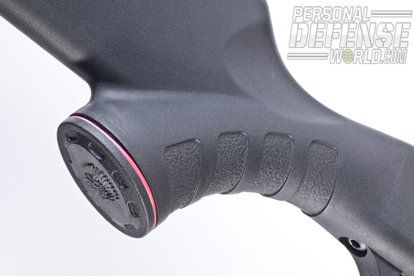 The matte black stock was comfortable in the hands.