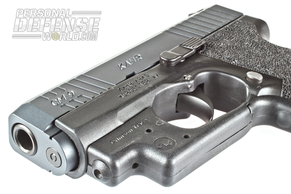 Crimson Trace LaserGuard fits snugly to the CM9’s frame.