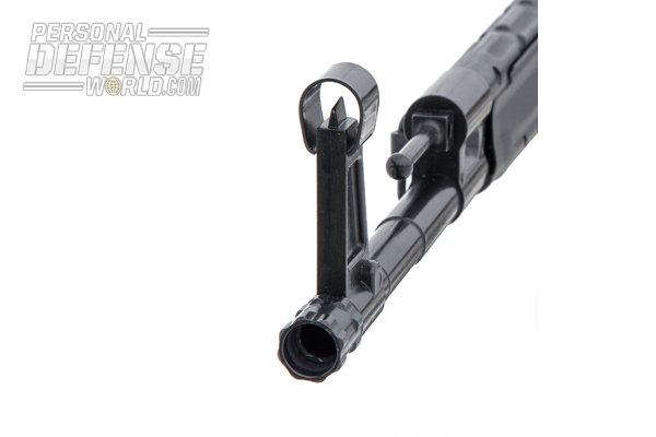 The muzzle is slightly recessed and matches the appearance of the original.