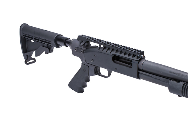 Telescoping Hydraulic Recoil Stock and Rail for Moss 500 gun