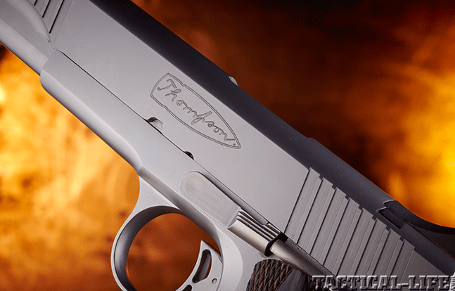 Thompson Custom 1911 Gun Annual hammer slide markings