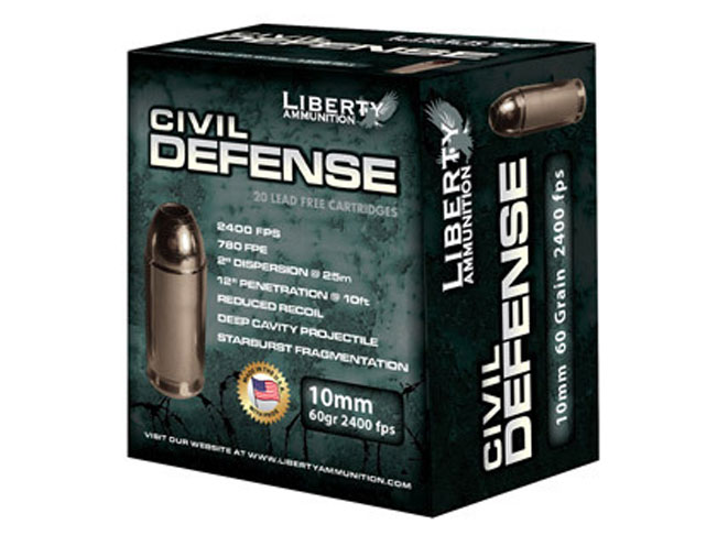 Liberty Ammunition, 10mm auto liberty ammunition, 10mm auto civil defense, liberty ammunition civil defense