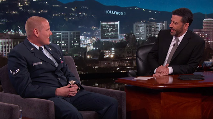 US Airman Spencer Stone Appears on Jimmy Kimmel