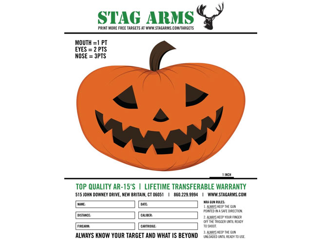 Stag Arms, Stag Arms target, Stag Arms printable target, stag arms joyful jack-o-lantern