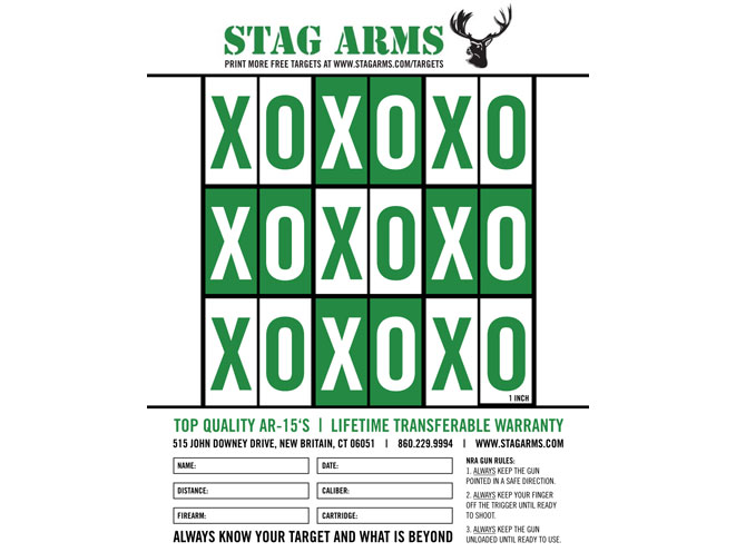 Stag Arms, Stag Arms target, Stag Arms printable target, stag arms tic-tac-toe
