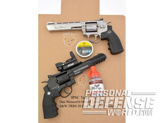 air pistol, air gun, airgun, air pistol revolver, asg, umarex, asg dan wesson, asg dan wesson revolver, umarex s&w TRR8, umarex s&w TRR8 range test