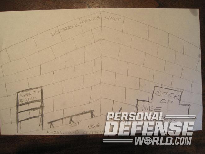 safe room, safe rooms, home defense safe room, defensive safe room, bricks safe room, sketch safe room