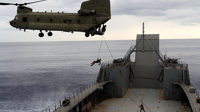 U.S. Army Marines Rappelling Training 2016