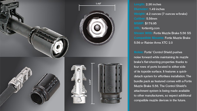 Muzzle Blast Fortis Control Shield & Stainless Steel Muzzle Brake Bundle Pack