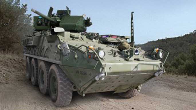U.S. army stryker vehicle with 30mm cannon
