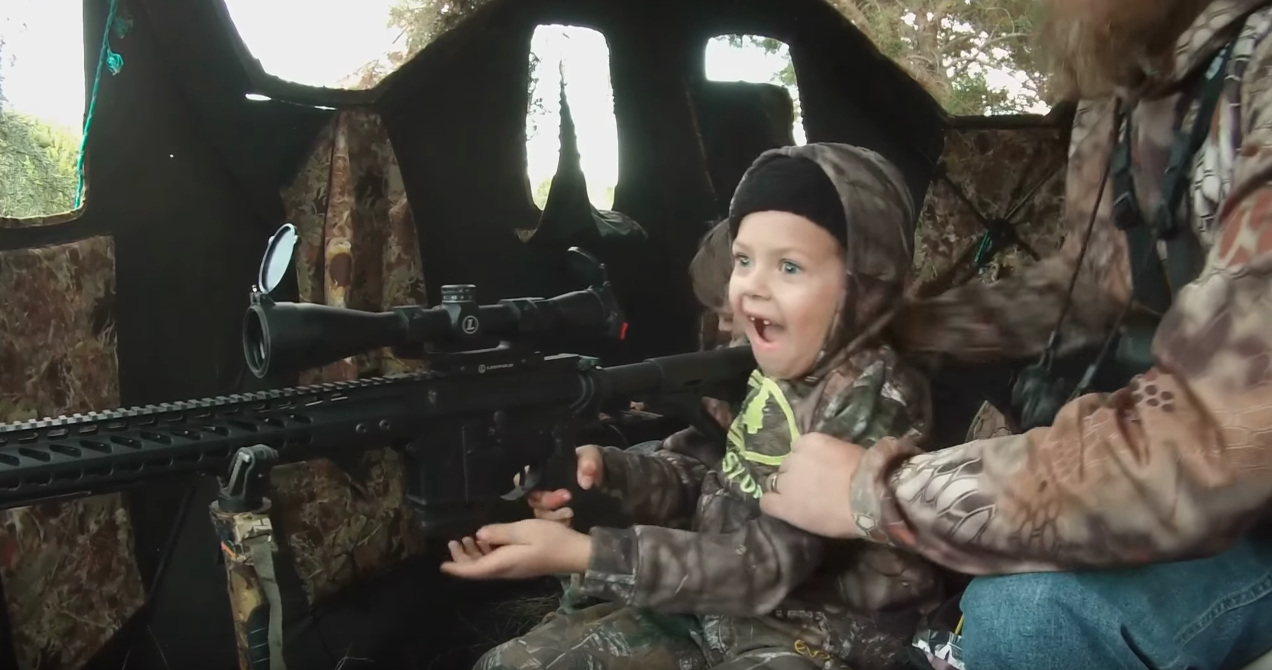7-Year-Old Lilly Klapper reacts to shooting her first deer