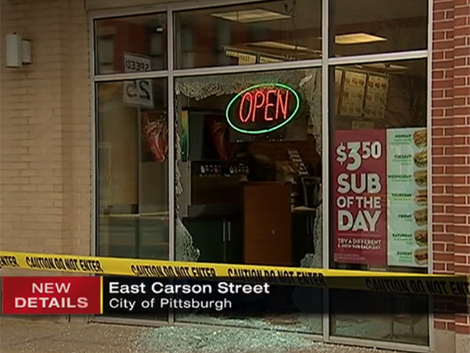 subway robber shot
