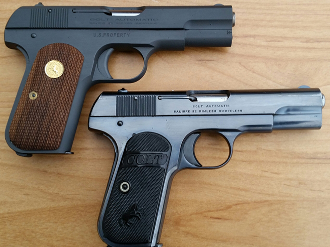 Colt Model 1903 Pocket Hammerless comparison mouse guns