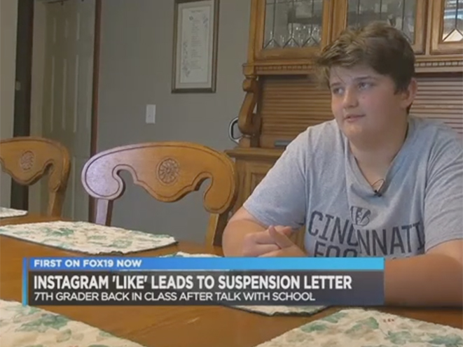 ohio middle school student zachary bowlin Instagram