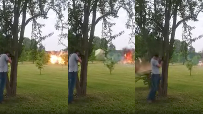 Shooting Exploding Fridge