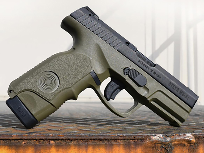 Steyr M9-A1 OD Green pistol right angle
