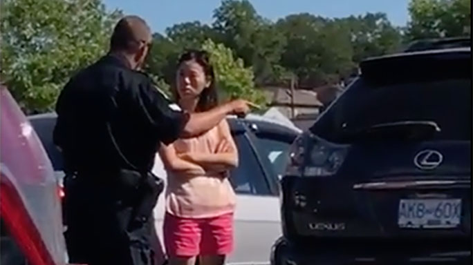 canadian police officer yells at mother