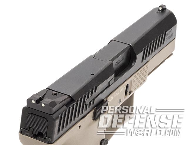 CZ P-10 C FDE pistol slide