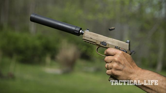 Sig P227 TACOPS and FNX-45 Tactical pistol firing