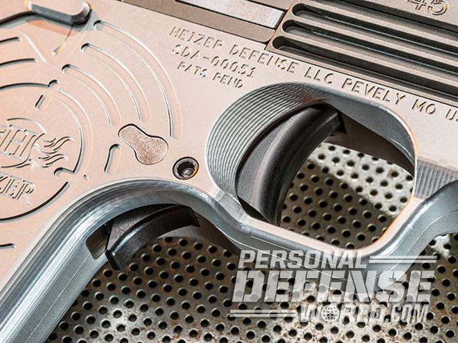 Heizer Defense PKO-45 pistol trigger angle