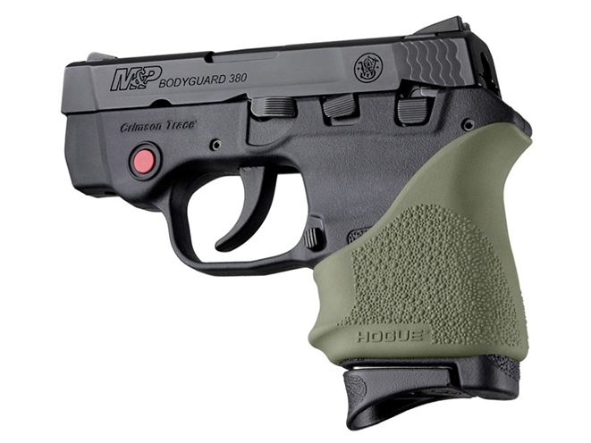 od green Hogue HandALL beavertail grip for s&w bodyguard 380