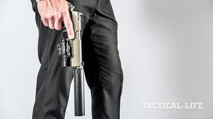 Kimber Warrior SOC TFS pistol pointing down